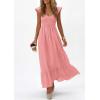 image:imagePRETTYGARDEN Womens 2026 Summer Casual Maxi Dresses Cap Sleeve V Neck Smocked Long Pockets Party Sundress Vacation OutfitsPink
