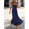 image:imagePRETTYGARDEN Womens 2026 Summer Casual Maxi Dresses Cap Sleeve V Neck Smocked Long Pockets Party Sundress Vacation OutfitsRoyal Blue