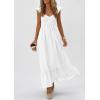 image:imagePRETTYGARDEN Womens 2026 Summer Casual Maxi Dresses Cap Sleeve V Neck Smocked Long Pockets Party Sundress Vacation OutfitsWhite