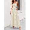 image:imagePRETTYGARDEN Womens Maxi Striped Dress 2026 Summer Sleeveless Square Neck Smocked A Line Long Flowy Spring Vacation SundressBeige Striped