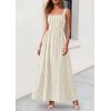 image:imagePRETTYGARDEN Womens Maxi Striped Dress 2026 Summer Sleeveless Square Neck Smocked A Line Long Flowy Spring Vacation SundressBeige Striped