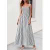 image:imagePRETTYGARDEN Womens Maxi Striped Dress 2026 Summer Sleeveless Square Neck Smocked A Line Long Flowy Spring Vacation SundressBlack Striped