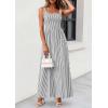 image:imagePRETTYGARDEN Womens Maxi Striped Dress 2026 Summer Sleeveless Square Neck Smocked A Line Long Flowy Spring Vacation SundressBlack Striped