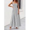 image:imagePRETTYGARDEN Womens Maxi Striped Dress 2026 Summer Sleeveless Square Neck Smocked A Line Long Flowy Spring Vacation SundressBlack Striped