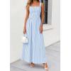 image:imagePRETTYGARDEN Womens Maxi Striped Dress 2026 Summer Sleeveless Square Neck Smocked A Line Long Flowy Spring Vacation SundressBlue Striped