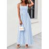 image:imagePRETTYGARDEN Womens Maxi Striped Dress 2026 Summer Sleeveless Square Neck Smocked A Line Long Flowy Spring Vacation SundressBlue Striped