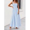 image:imagePRETTYGARDEN Womens Maxi Striped Dress 2026 Summer Sleeveless Square Neck Smocked A Line Long Flowy Spring Vacation SundressBlue Striped
