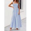 image:imagePRETTYGARDEN Womens Maxi Striped Dress 2026 Summer Sleeveless Square Neck Smocked A Line Long Flowy Spring Vacation SundressDark Blue Striped