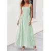 image:imagePRETTYGARDEN Womens Maxi Striped Dress 2026 Summer Sleeveless Square Neck Smocked A Line Long Flowy Spring Vacation SundressGreen Striped
