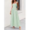 image:imagePRETTYGARDEN Womens Maxi Striped Dress 2026 Summer Sleeveless Square Neck Smocked A Line Long Flowy Spring Vacation SundressGreen Striped