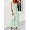 image:imagePRETTYGARDEN Womens Maxi Striped Dress 2026 Summer Sleeveless Square Neck Smocked A Line Long Flowy Spring Vacation SundressGreen Striped