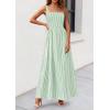 image:imagePRETTYGARDEN Womens Maxi Striped Dress 2026 Summer Sleeveless Square Neck Smocked A Line Long Flowy Spring Vacation SundressGreen Striped