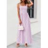 image:imagePRETTYGARDEN Womens Maxi Striped Dress 2026 Summer Sleeveless Square Neck Smocked A Line Long Flowy Spring Vacation SundressPurple Striped