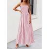 image:imagePRETTYGARDEN Womens Maxi Striped Dress 2026 Summer Sleeveless Square Neck Smocked A Line Long Flowy Spring Vacation SundressRed Striped