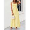 image:imagePRETTYGARDEN Womens Maxi Striped Dress 2026 Summer Sleeveless Square Neck Smocked A Line Long Flowy Spring Vacation SundressYellow Striped
