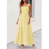 image:imagePRETTYGARDEN Womens Maxi Striped Dress 2026 Summer Sleeveless Square Neck Smocked A Line Long Flowy Spring Vacation SundressYellow Striped