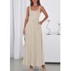 image:imagePRETTYGARDEN Womens Summer Dresses 2026 Sleeveless Elegant Square Neck Aline Swing Maxi Beach Wedding Guest Dress PocketsBeige