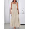 image:imagePRETTYGARDEN Womens Summer Dresses 2026 Sleeveless Elegant Square Neck Aline Swing Maxi Beach Wedding Guest Dress PocketsBeige