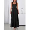 image:imagePRETTYGARDEN Womens Summer Dresses 2026 Sleeveless Elegant Square Neck Aline Swing Maxi Beach Wedding Guest Dress PocketsBlack