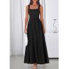 image:imagePRETTYGARDEN Womens Summer Dresses 2026 Sleeveless Elegant Square Neck Aline Swing Maxi Beach Wedding Guest Dress PocketsBlack