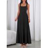 image:imagePRETTYGARDEN Womens Summer Dresses 2026 Sleeveless Elegant Square Neck Aline Swing Maxi Beach Wedding Guest Dress PocketsBlack