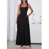image:imagePRETTYGARDEN Womens Summer Dresses 2026 Sleeveless Elegant Square Neck Aline Swing Maxi Beach Wedding Guest Dress PocketsBlack