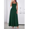 image:imagePRETTYGARDEN Womens Summer Dresses 2026 Sleeveless Elegant Square Neck Aline Swing Maxi Beach Wedding Guest Dress PocketsDark Green