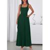 image:imagePRETTYGARDEN Womens Summer Dresses 2026 Sleeveless Elegant Square Neck Aline Swing Maxi Beach Wedding Guest Dress PocketsDark Green
