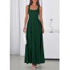 image:imagePRETTYGARDEN Womens Summer Dresses 2026 Sleeveless Elegant Square Neck Aline Swing Maxi Beach Wedding Guest Dress PocketsDark Green