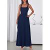 image:imagePRETTYGARDEN Womens Summer Dresses 2026 Sleeveless Elegant Square Neck Aline Swing Maxi Beach Wedding Guest Dress PocketsNavy
