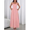 image:imagePRETTYGARDEN Womens Summer Dresses 2026 Sleeveless Elegant Square Neck Aline Swing Maxi Beach Wedding Guest Dress PocketsPink
