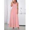 image:imagePRETTYGARDEN Womens Summer Dresses 2026 Sleeveless Elegant Square Neck Aline Swing Maxi Beach Wedding Guest Dress PocketsPink