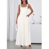image:imagePRETTYGARDEN Womens Summer Dresses 2026 Sleeveless Elegant Square Neck Aline Swing Maxi Beach Wedding Guest Dress PocketsWhite