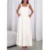 image:imagePRETTYGARDEN Womens Summer Dresses 2026 Sleeveless Elegant Square Neck Aline Swing Maxi Beach Wedding Guest Dress PocketsWhite