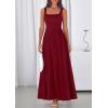 image:imagePRETTYGARDEN Womens Summer Dresses 2026 Sleeveless Elegant Square Neck Aline Swing Maxi Beach Wedding Guest Dress PocketsWine Red