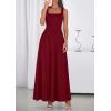 image:imagePRETTYGARDEN Womens Summer Dresses 2026 Sleeveless Elegant Square Neck Aline Swing Maxi Beach Wedding Guest Dress PocketsWine Red