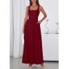 image:imagePRETTYGARDEN Womens Summer Dresses 2026 Sleeveless Elegant Square Neck Aline Swing Maxi Beach Wedding Guest Dress PocketsWine Red