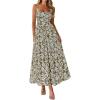 image:imagePRETTYGARDEN Womens 2026 Spring Boho Maxi Dress Eyelet Floral Long Flowy Sundresses Summer Beach Vacation ClothesFloral Army Green