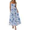 Floral White Blue