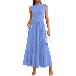 image:imagePRETTYGARDEN Summer Maxi Dresses for Women 2026 Sleeveless A Line Flowy Long Casual Sundress Wedding Guest Fashion ClothingLight Blue