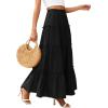 image:imagePRETTYGARDEN Boho Maxi Skirts for Women Trendy Summer 2026 Spring Long Flowy A Line Tiered Skirt Beach Vacation Clothes DressBlack