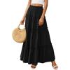 image:imagePRETTYGARDEN Boho Maxi Skirts for Women Trendy Summer 2026 Spring Long Flowy A Line Tiered Skirt Beach Vacation Clothes DressBlack