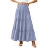 image:imagePRETTYGARDEN Boho Maxi Skirts for Women Trendy Summer 2026 Spring Long Flowy A Line Tiered Skirt Beach Vacation Clothes DressBlue