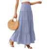 image:imagePRETTYGARDEN Boho Maxi Skirts for Women Trendy Summer 2026 Spring Long Flowy A Line Tiered Skirt Beach Vacation Clothes DressBlue