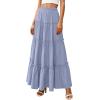 image:imagePRETTYGARDEN Boho Maxi Skirts for Women Trendy Summer 2026 Spring Long Flowy A Line Tiered Skirt Beach Vacation Clothes DressBlue