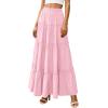 image:imagePRETTYGARDEN Boho Maxi Skirts for Women Trendy Summer 2026 Spring Long Flowy A Line Tiered Skirt Beach Vacation Clothes DressLight Pink