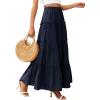 image:imagePRETTYGARDEN Boho Maxi Skirts for Women Trendy Summer 2026 Spring Long Flowy A Line Tiered Skirt Beach Vacation Clothes DressNavy Blue