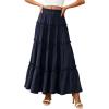 image:imagePRETTYGARDEN Boho Maxi Skirts for Women Trendy Summer 2026 Spring Long Flowy A Line Tiered Skirt Beach Vacation Clothes DressNavy Blue