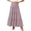 image:imagePRETTYGARDEN Boho Maxi Skirts for Women Trendy Summer 2026 Spring Long Flowy A Line Tiered Skirt Beach Vacation Clothes DressPurple