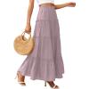 image:imagePRETTYGARDEN Boho Maxi Skirts for Women Trendy Summer 2026 Spring Long Flowy A Line Tiered Skirt Beach Vacation Clothes DressPurple